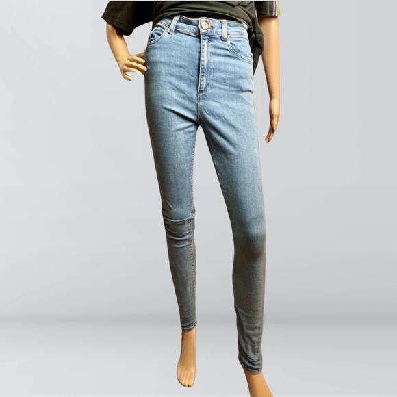 ASOS Light Blue High Rise Soft Stretch Denim Skinny Leg Jeans - Picture 1 of 3